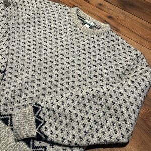 Tidewater Traders Gray Patterned Crewneck Sweater Men Large